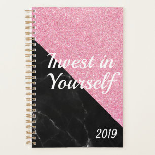 Boss Babe, Invest in yourself, Hustle,glitter Planner