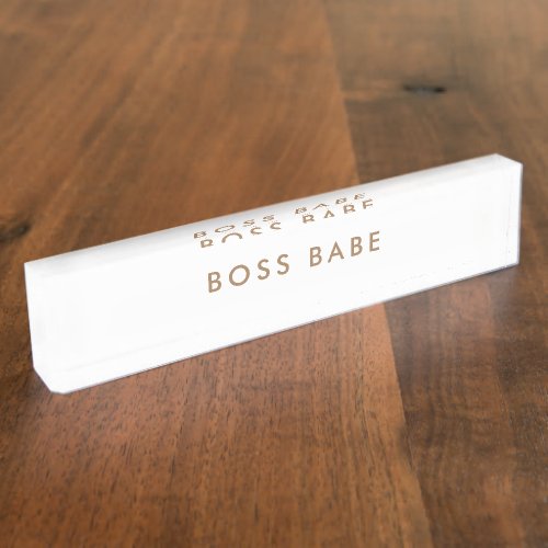 Boss Babe Minimalist Modern Nameplate