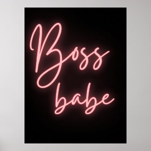 Boss Babe Pink and Black Poster