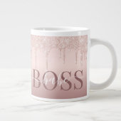 Boss Babe Rose Gold Glitter Glam Giant Coffee Mug (Right)