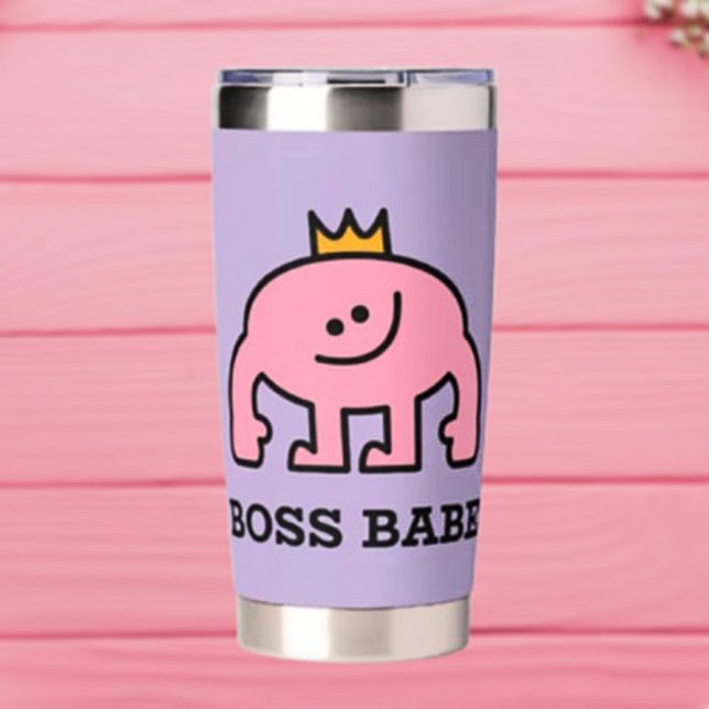 Boss Babe Thermal Tumbler – Pink Crown Energy (Creator Uploaded)