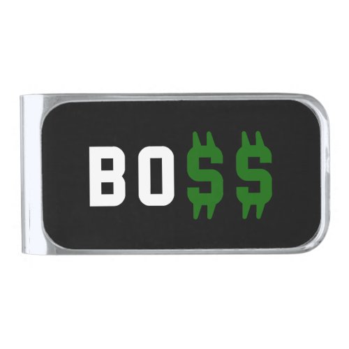 Boss Bo Silver Finish Money Clip