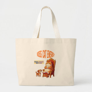 Boss Cat Energy Cute Dog Canvas Tote Bag