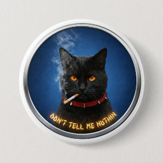 Boss Cat Large Badge Button