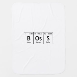 BOsS Chemistry Periodic Table Words Elements Atoms Baby Blanket