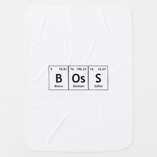 BOsS Chemistry Periodic Table Words Elements Atoms Baby Blanket