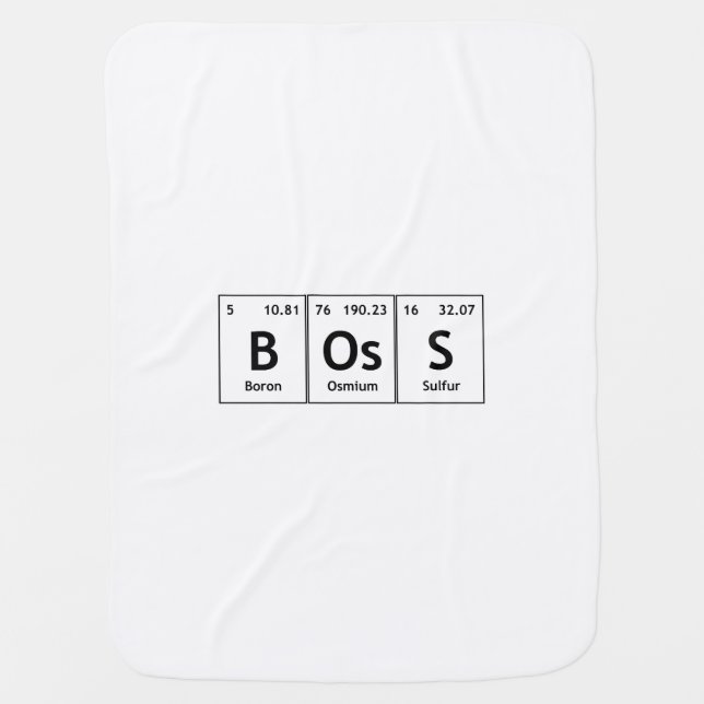 BOsS Chemistry Periodic Table Words Elements Atoms Baby Blanket (Front)