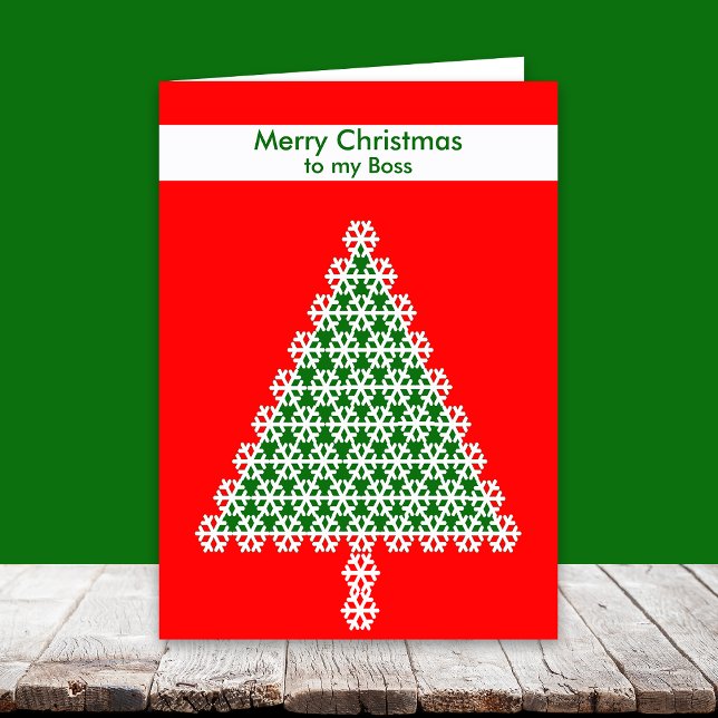 Boss Christmas Card -- Christmas Tree on Red (Creator Uploaded)