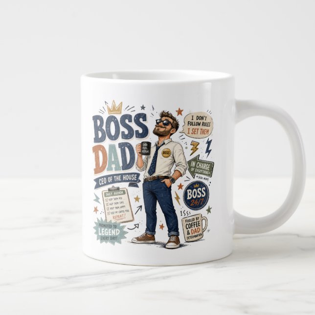 Boss Dad  Giant Coffee Mug (Right)