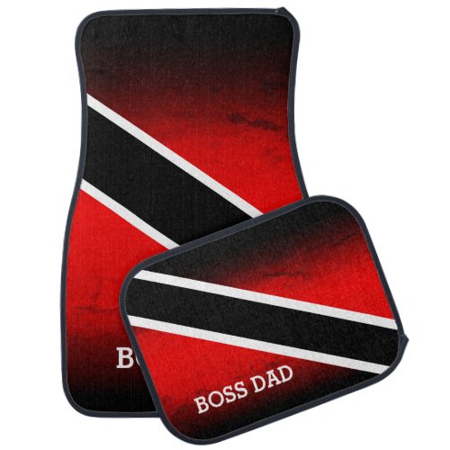 BOSS DAD on Red White and Black Gradient Car Floor Mat