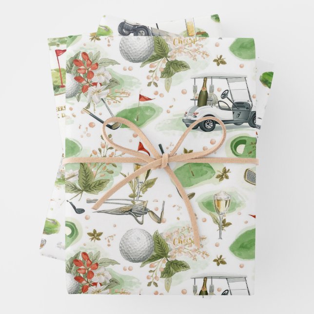 Boss Day for golfer  Wrapping Paper Sheets (In situ)