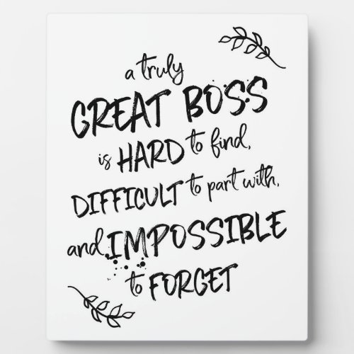 Boss Day Gift for Boss Appreciation Plaque