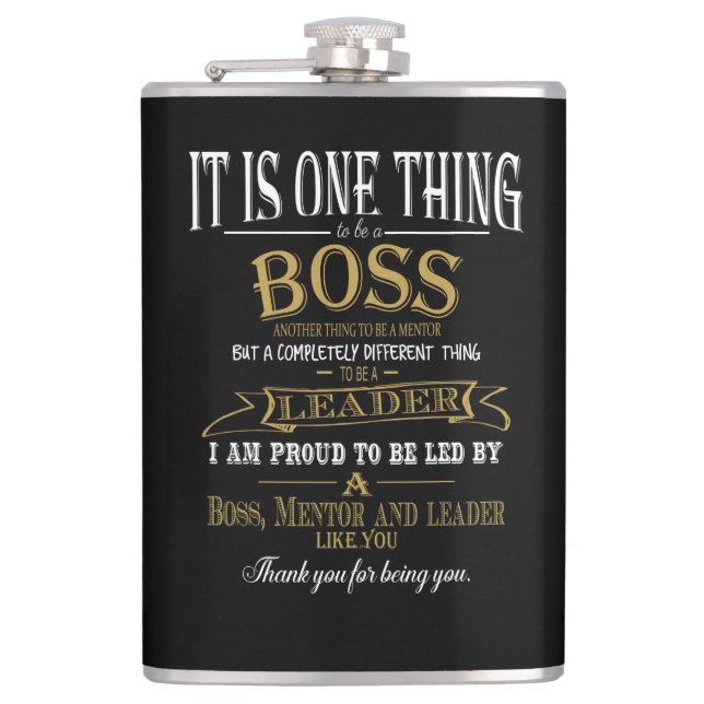 Boss day Gift retirement leaving Flask (Front)