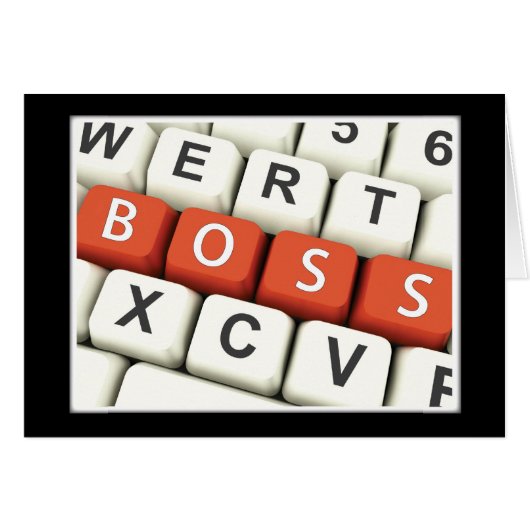 Boss Day, Red Boss in Computer Keyboard (Front Horizontal)