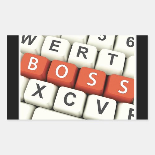 Boss Day Red Boss in Computer Keyboard Rectangular Sticker