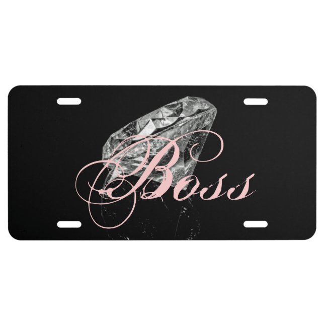 Boss Diamond Aluminum License Plate (Front)