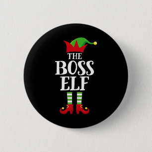 Boss Elf Family Matching Christmas Group Elf Pajam Button