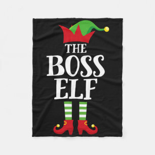 Boss Elf Family Matching Christmas Group Elf Pajam Fleece Blanket