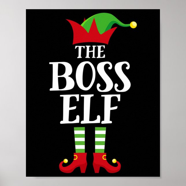Boss Elf Family Matching Christmas Group Elf Pajam Poster (Front)