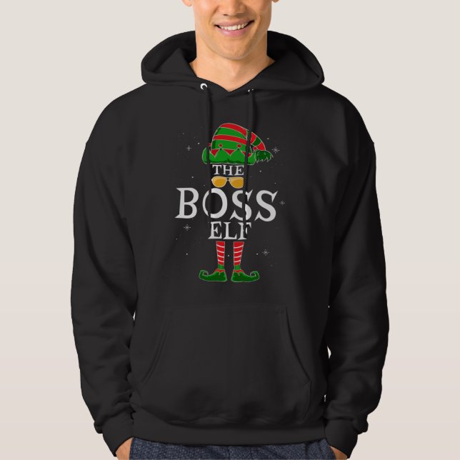 Boss Elf Group Matching Family Christmas Work Hoodie (Front)