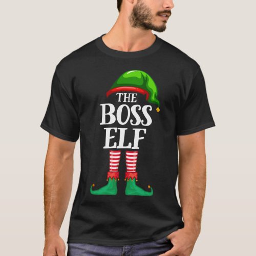 Boss Elf Matching Family Christmas Pajama T_Shirt