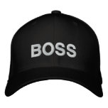 Boss Embroidery Black Hat at Zazzle