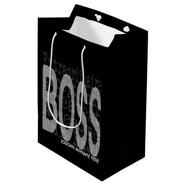 Boss Extraordinaire CUSTOM Medium Gift Bag (Front Angled)