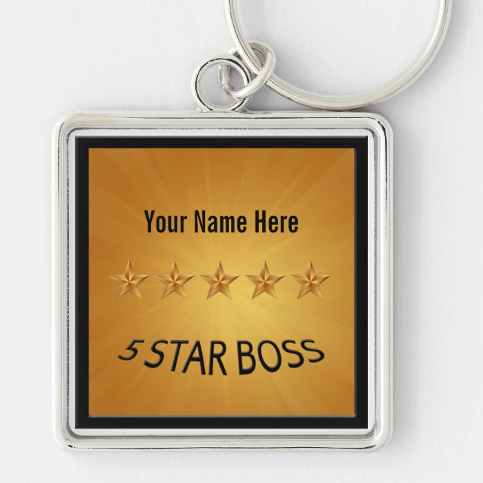 Boss Five 5 Star Award Gold Keychain