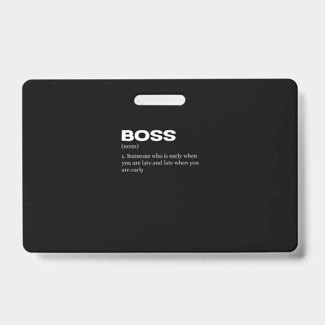 Boss Funny Definition Happy Boss's Day Badge (Front)