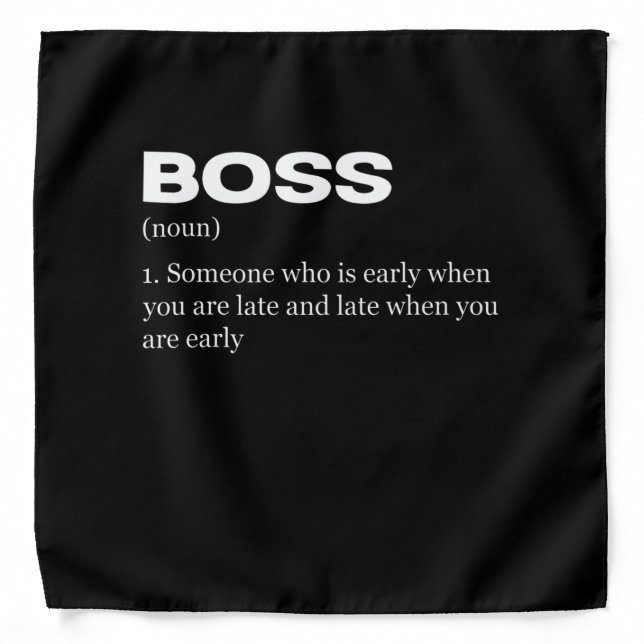 Boss Funny Definition Happy Boss's Day Bandana (Front)