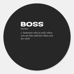 Boss Funny Definition Happy Boss's Day Classic Round Sticker