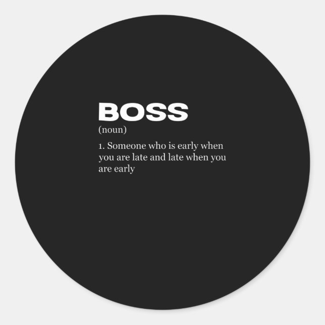 Boss Funny Definition Happy Boss's Day Classic Round Sticker (Front)