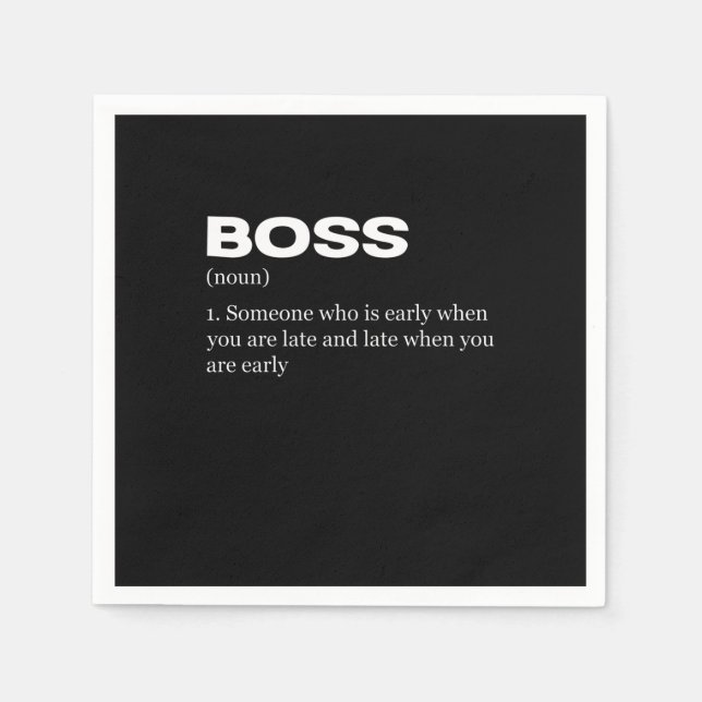 Boss Funny Definition Happy Boss's Day Napkins (Front)