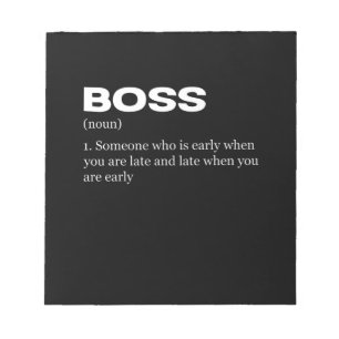 Boss Funny Definition Happy Boss's Day Notepad