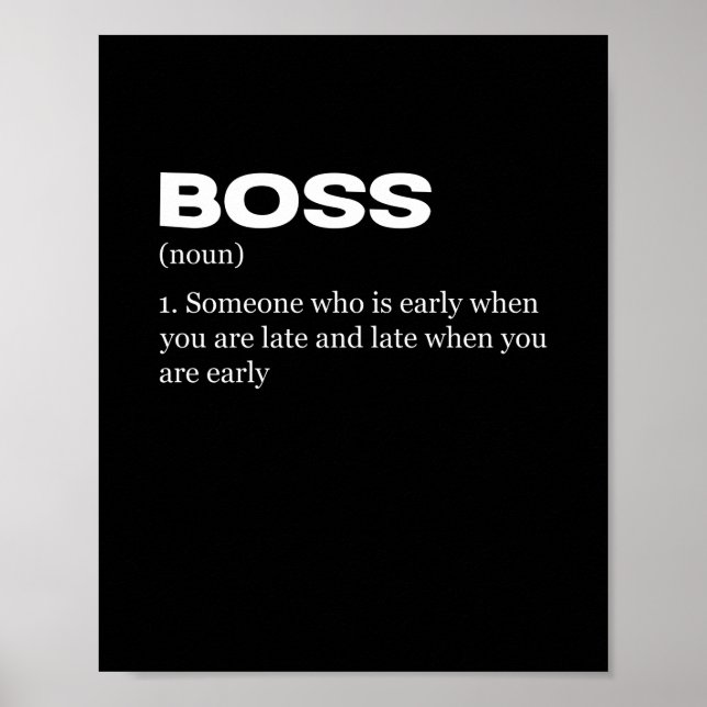 Boss Funny Definition Happy Boss's Day Poster (Front)