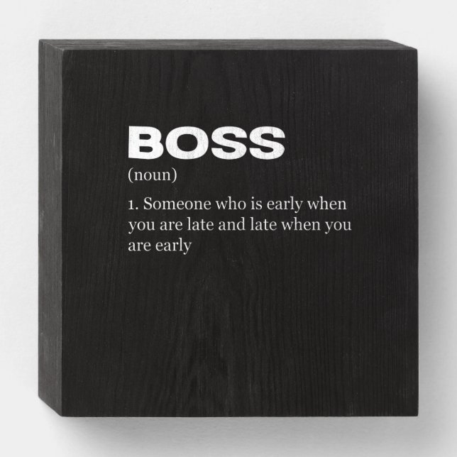 Boss Funny Definition Happy Boss's Day Wooden Box Sign (Front Horizontal)