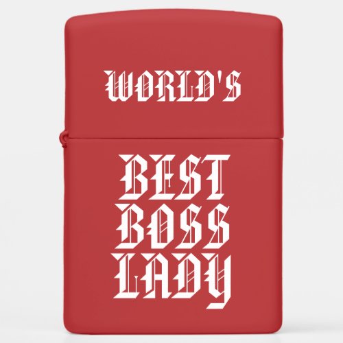 Boss Gifts Worlds Best Boss Lady Zippo Lighter