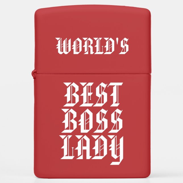 Boss Gifts World's Best Boss Lady Zippo Lighter (Front)