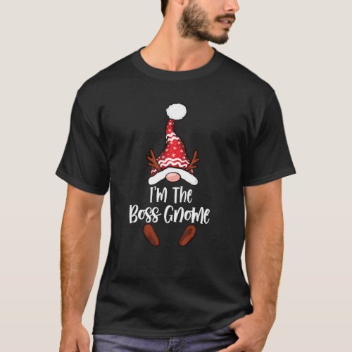 Boss Gnome Buffalo Plaid Matching Family Christmas T_Shirt