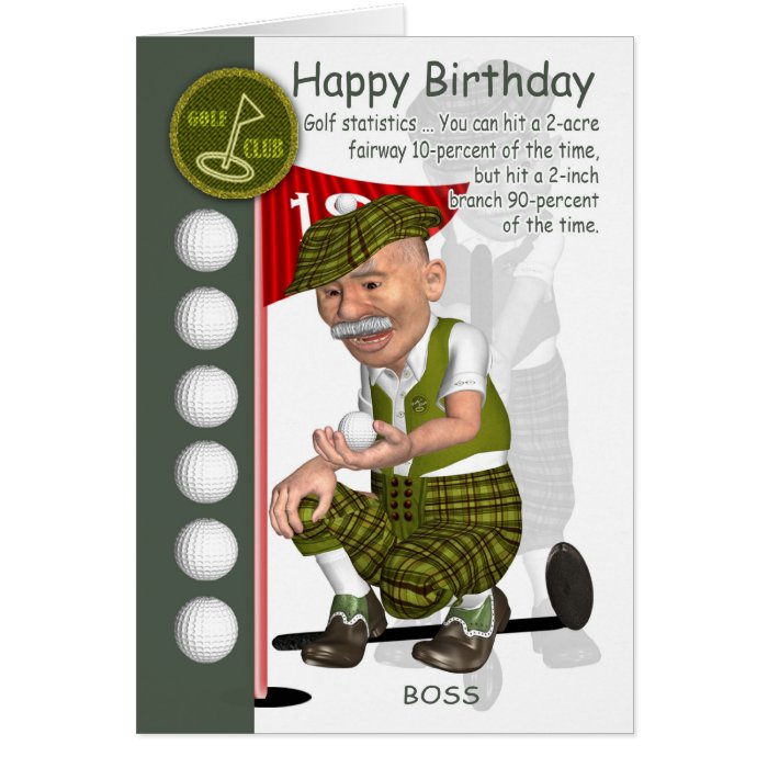 Boss Golfer Birthday Greeting Card With Humor