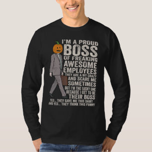 Boss Halloween pumpkin I'm A Proud Boss Of Awesome T-Shirt