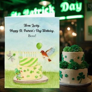Boss Happy St Patricks Day Birthday Card