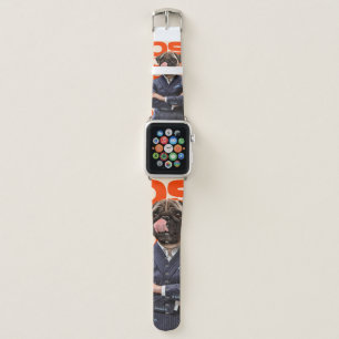 Boss headed by dog head standing with hands crosse apple watch band