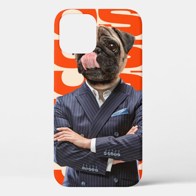 Boss headed by dog head standing with hands crosse Case-Mate iPhone case (Back)