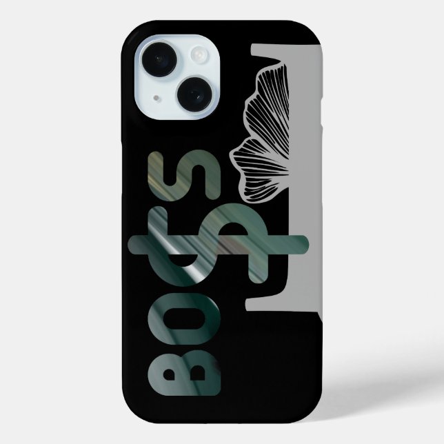 BOSS iPhone Cases Trend Abstract Black White Green (Back)