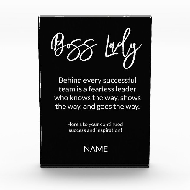 Boss lady  acrylic award (Front)