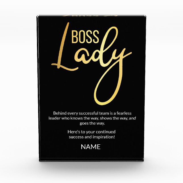 Boss lady  acrylic award (Front)
