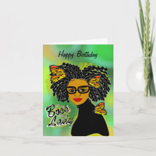 Boss Lady African American Birthday Card