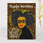 Boss Lady African American Leopard Birthday Card 