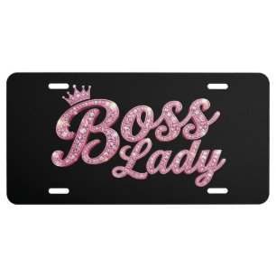 Boss Lady Aluminum License Plate